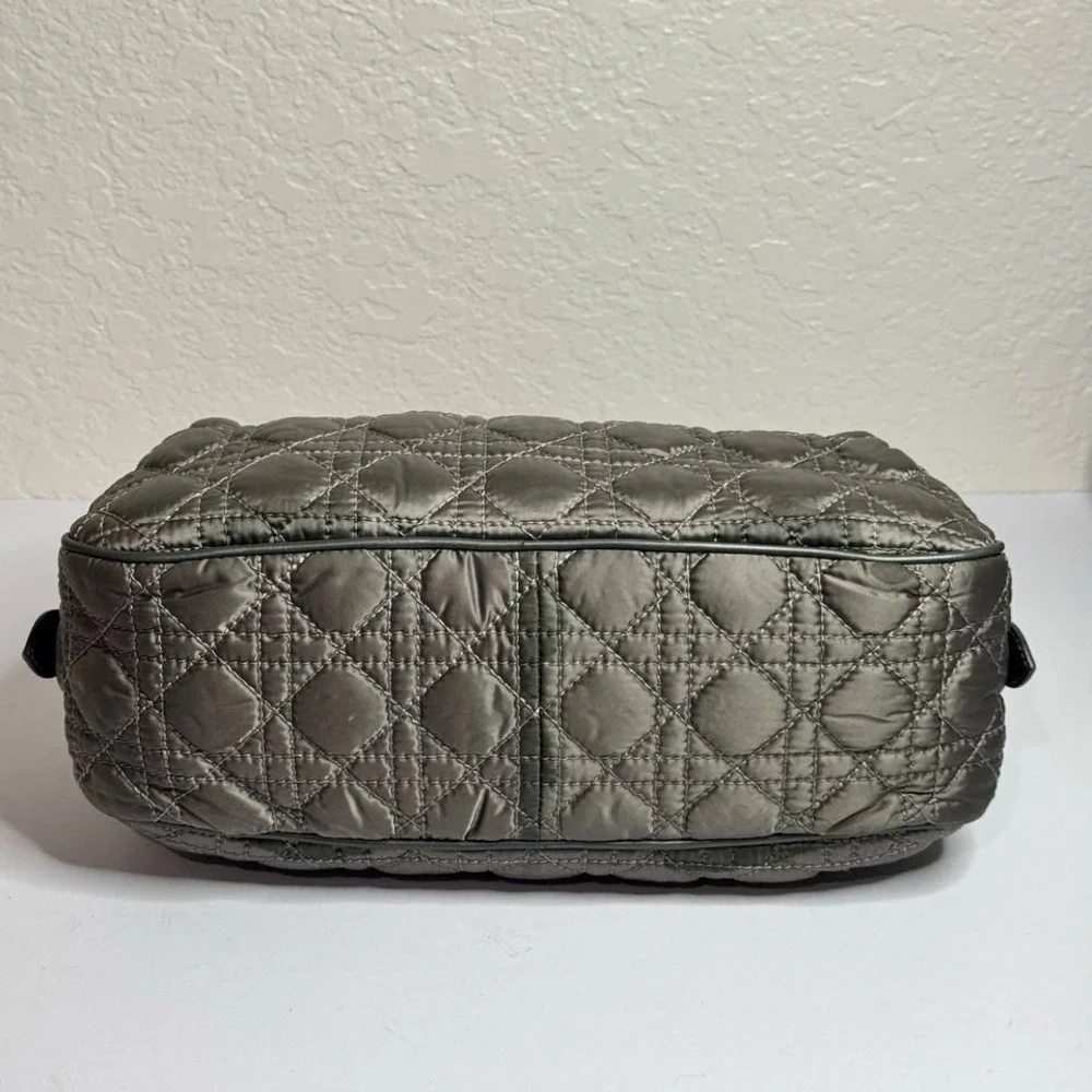 Christian Dior Vintage Iconic Cannage Lady Boston Bag in Metallic Grey - Picture 8 of 16
